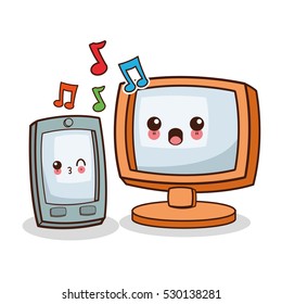 Isolated kawaii computer design