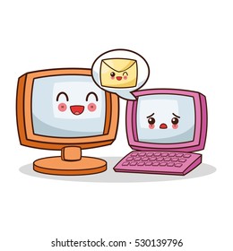 Isolated kawaii computer design