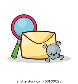 Isolated kawaii envelope design