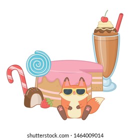 Isolated kawaii of fox cartoon design