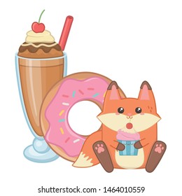 Isolated kawaii of fox cartoon design