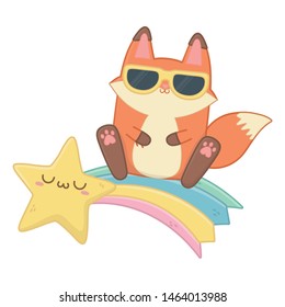 Isolated kawaii of fox cartoon design