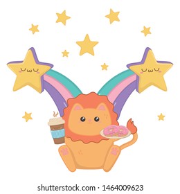 Isolated kawaii of lion cartoon design