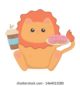 Isolated kawaii of lion cartoon design