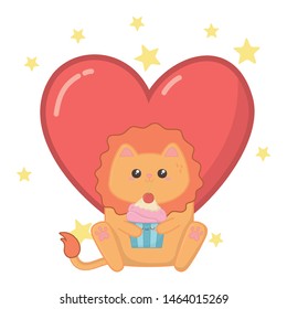 Isolated kawaii of lion cartoon design