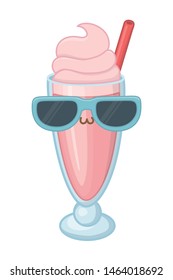 Isolated kawaii of milkshake cartoon design