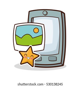 Isolated kawaii smartphone design