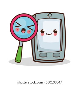 Isolated kawaii smartphone design