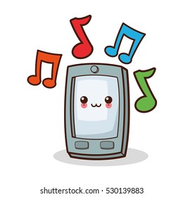 Isolated kawaii smartphone design