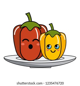 Isolated kawaii vegetables design