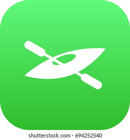 Isolated Kayak Icon Symbol On Clean Background. Vector Canoe Element In Trendy Style.