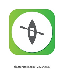 Isolated Kayaking Icon Symbol On Clean Background. Vector Canoe Element In Trendy Style.