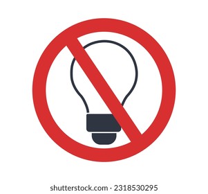 Isolated Keep Away from Light Symbol. 	
