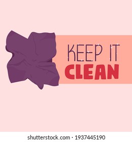 Isolated keep it cleaning articles hygiene equipment - Vector