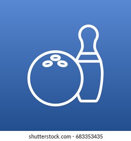 Isolated Kegling Outline Symbol On Clean Background. Vector Bowling Element In Trendy Style.