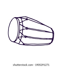 Isolated Kendang Percussion: Explore this stock vector featuring a traditional Gendang, an Indonesian percussion instrument, isolated on a white background. Perfect for music-related designs Art