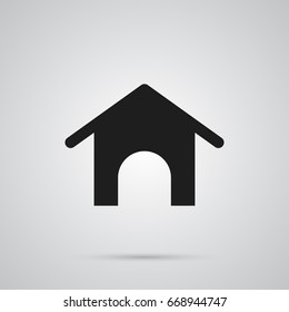Isolated Kennel Icon Symbol On Clean Background. Vector Home  Element In Trendy Style.