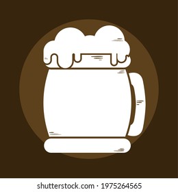 Isolated ketch of a beer mug