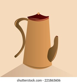 an isolated kettle on a light brown background