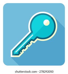 Isolated key. Flat design. Vector illustration.