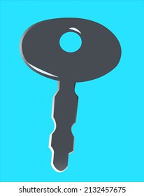 Isolated  Key on blue background