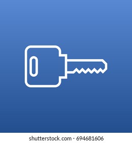 Isolated Key Outline Symbol On Clean Background. Vector Open Element In Trendy Style.