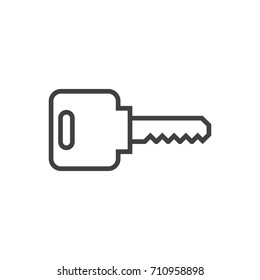 Isolated Key Outline Symbol On Clean Background. Vector Open Element In Trendy Style.