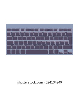 Isolated keyboard on white background. Device for typing.