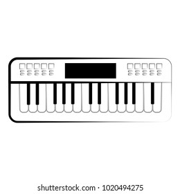 Isolated keyboard outline. Musical instrument