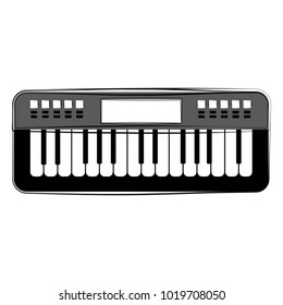 Isolated keyboard sketch. Musical instrument