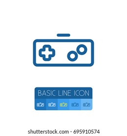 Isolated Keypad Outline. Gamer Vector Element Can Be Used For Joystick, Keypad, Gamer Design Concept.