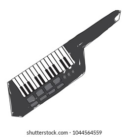 Isolated keytar icon. Musical instrument