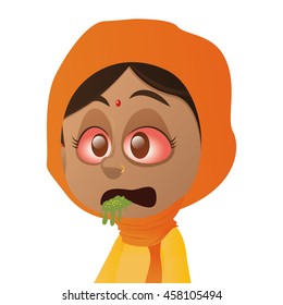 Isolated kid with a virus, Vector illustration