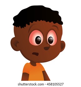 Isolated kid with a virus, Vector illustration