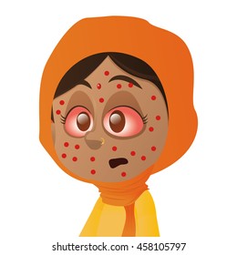 Isolated kid with a virus, Vector illustration