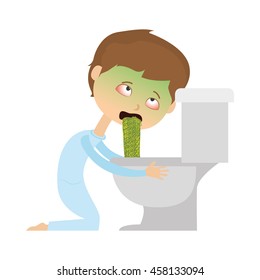 Isolated kid with a virus, Vector illustration