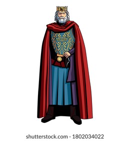 Isolated king character. Fictional and mythological characters - Vector