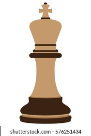 Isolated king piece on a white background, Vector illustration