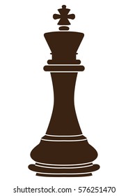 Isolated king piece on a white background, Vector illustration