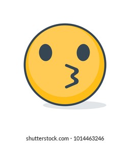 Isolated kiss emoticon