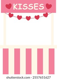 Isolated kissing booth flat vector illustration.
For celebrating Valentine's Day, wedding or birthday.
Transparent background.