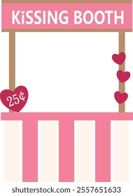 Isolated kissing booth flat vector illustration.
For celebrating Valentine's Day, wedding or birthday.
Transparent background.