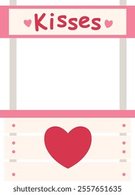 Isolated kissing booth flat vector illustration.
For celebrating Valentine's Day, wedding or birthday.
Transparent background.