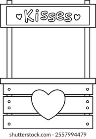 Isolated kissing booth Outline Vector.
For celebrating Valentine's Day, wedding or birthday.
Transparent background.