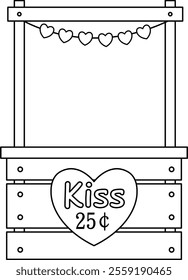 Isolated kissing booth Outline Vector.
For celebrating Valentine's Day, wedding or birthday.
Transparent background.
