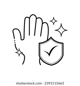 Isolated kitchen glove with shield protection icon Vector illustration