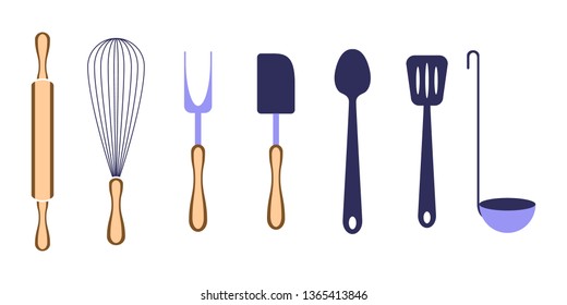 Isolated kitchen supplies set