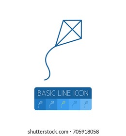 Isolated Kite Outline. Flying Toy Vector Element Can Be Used For Kite, Flying, Toy Design Concept.