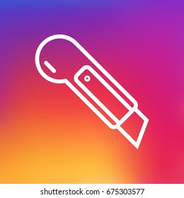 Isolated Knife Outline Symbol On Clean Background. Vector Cutter Element In Trendy Style.