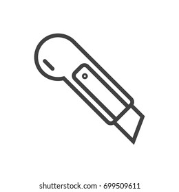Isolated Knife Outline Symbol On Clean Background. Vector Cutter Element In Trendy Style.